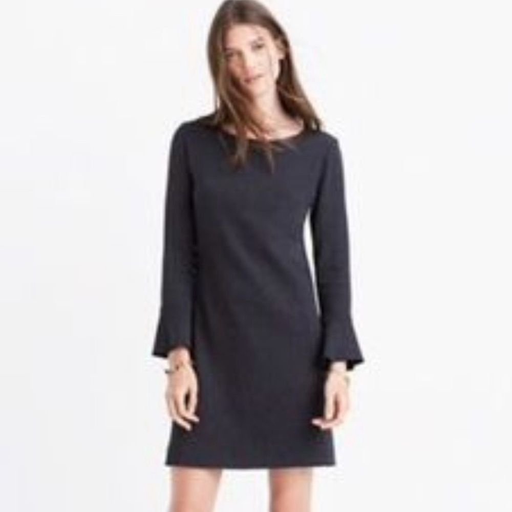 (NWT) Madewell jersey knit long bell sleeve dress - charcoal size M
